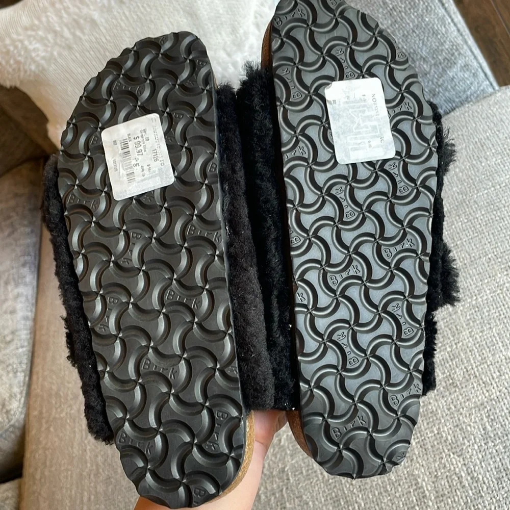 NWT BIRKENSTOCK BIG BUCKLE Fur Lined Sandals! - Picture 10 of 11
